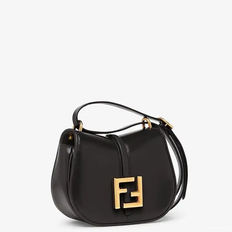 Affordable Leather Bag C'mon Black In Mini Fendi Calf 0404 HOT SALE